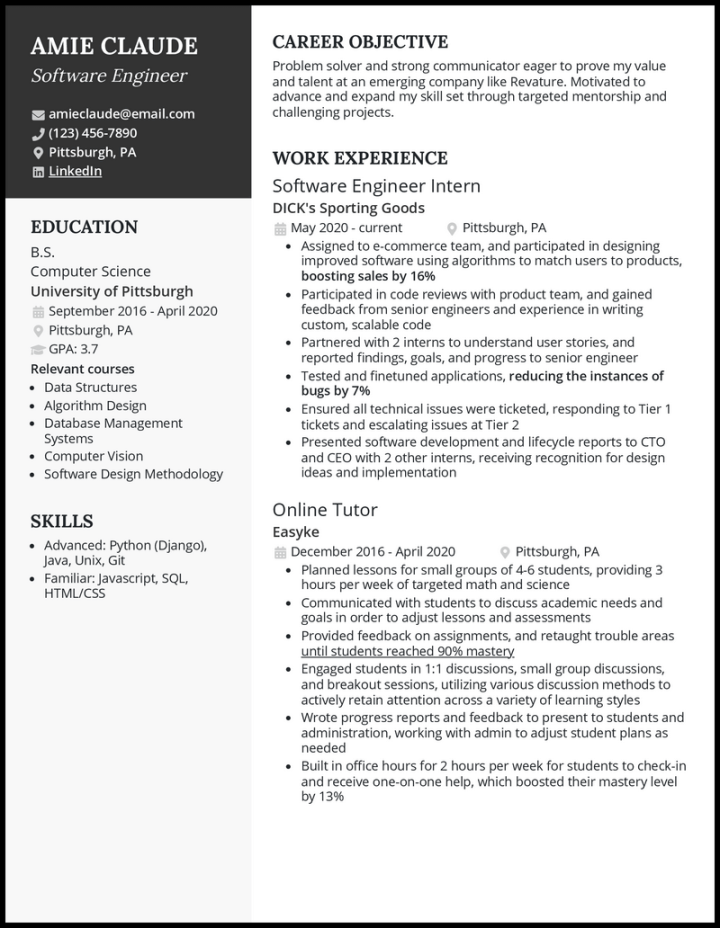 Entry-Level Software Engineer Resume Samples in Entry-Level Software Engineer Resume Samples in